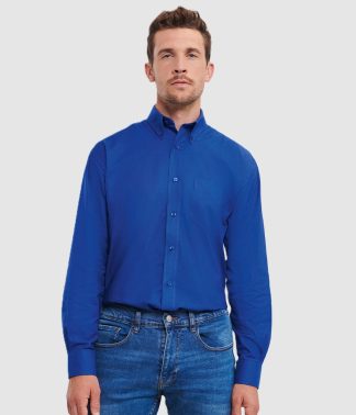 932M Russell Collection Long Sleeve Easy Care Oxford Shirt