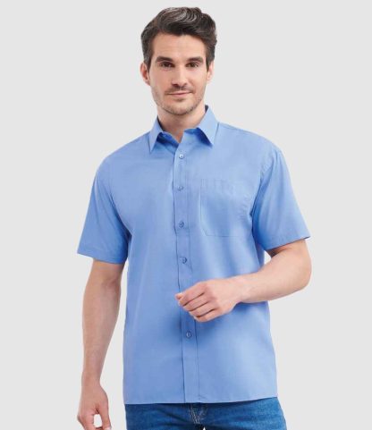 Russell Collection Short Sleeve Easy Care Poplin Shirt