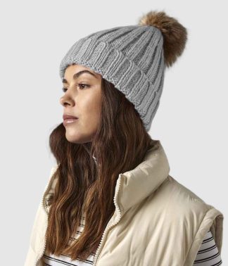 Beechfield Faux Fur Pop Pom Chunky Beanie