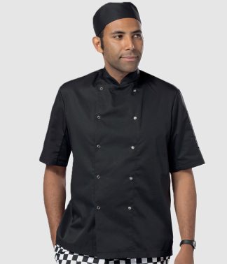 DE002 Dennys Short Sleeve Press Stud Chef's Jacket