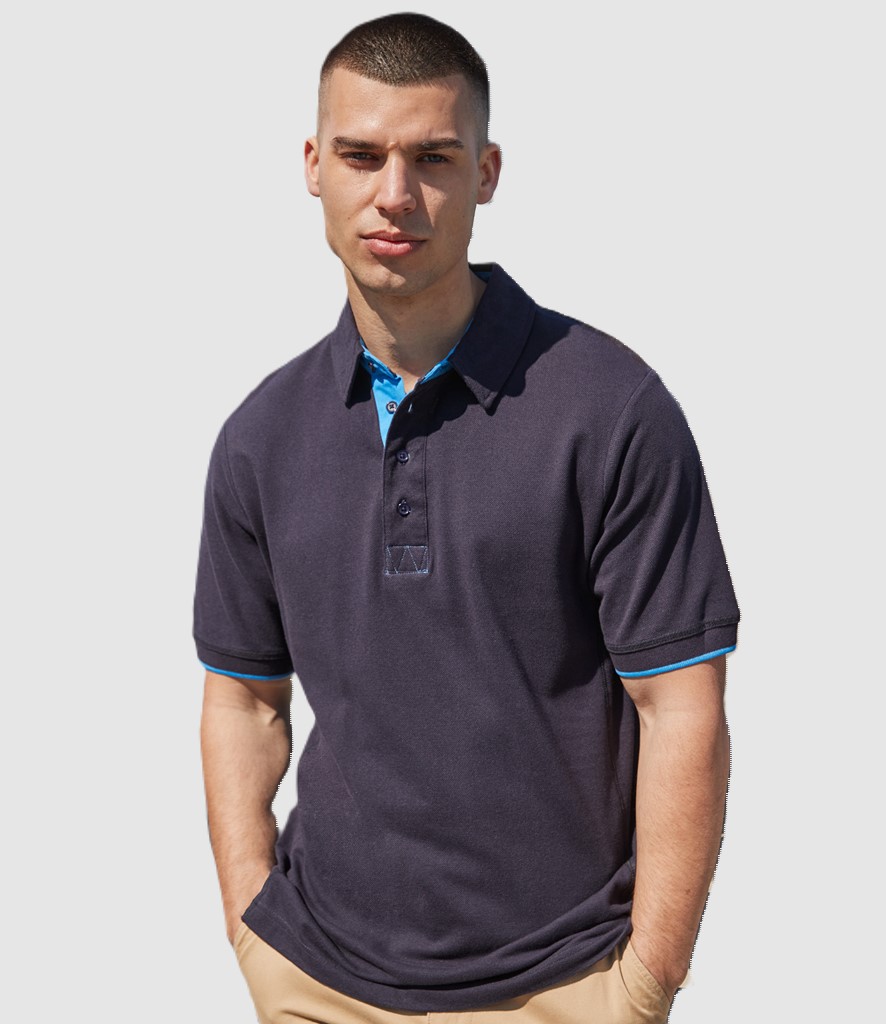 Front Row Contrast Cotton Pique Polo Shirt Workwear Giant