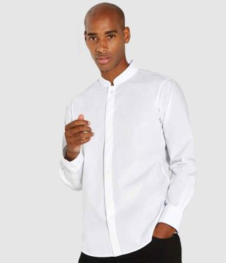 Kustom Kit Long Sleeve Tailored Mandarin Collar Shirt