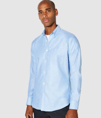 K184 Kustom Kit Long Sleeve Slim Fit Workwear Oxford Shirt