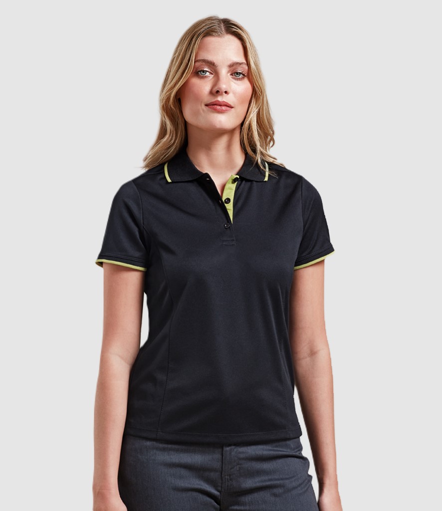 Premier Ladies Contrast Coolchecker Pique Polo Shirt Workwear Giant