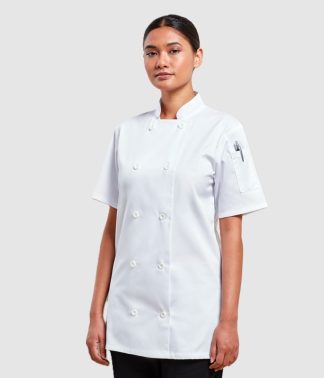 PR670 Premier Ladies Short Sleeve Chef's Jacket