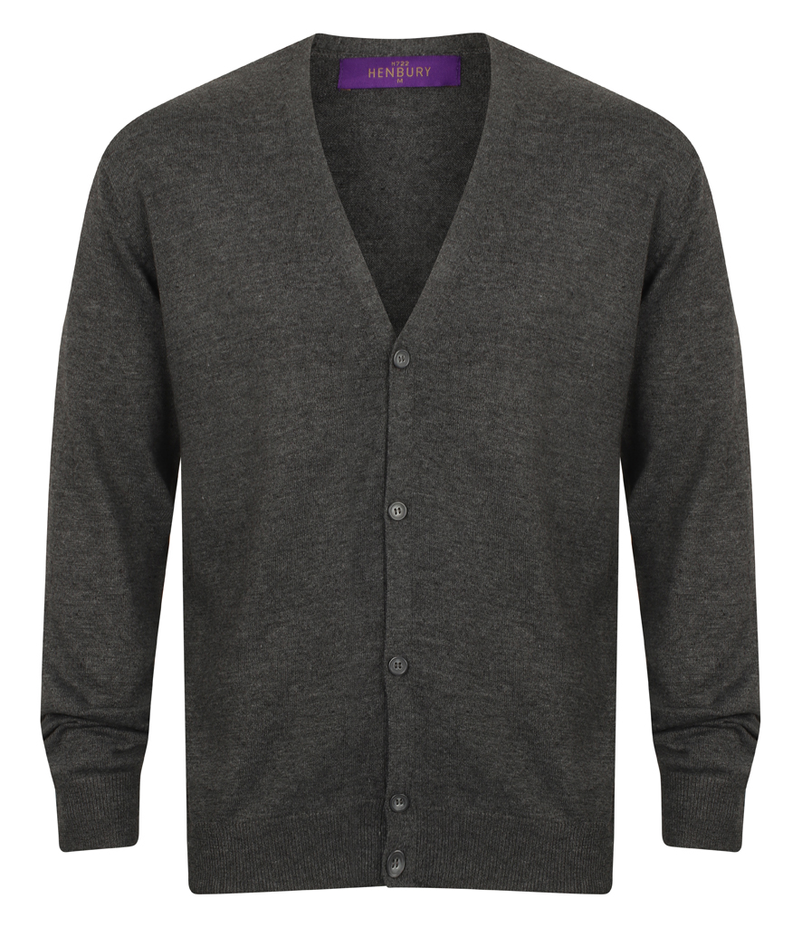 Henbury Lightweight Cotton Acrylic V Neck Cardigan - Workwear Giant