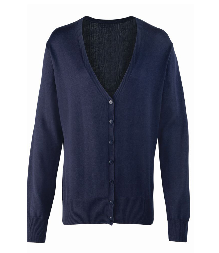 Premier Ladies Cotton Acrylic V Neck Cardigan - Workwear Giant