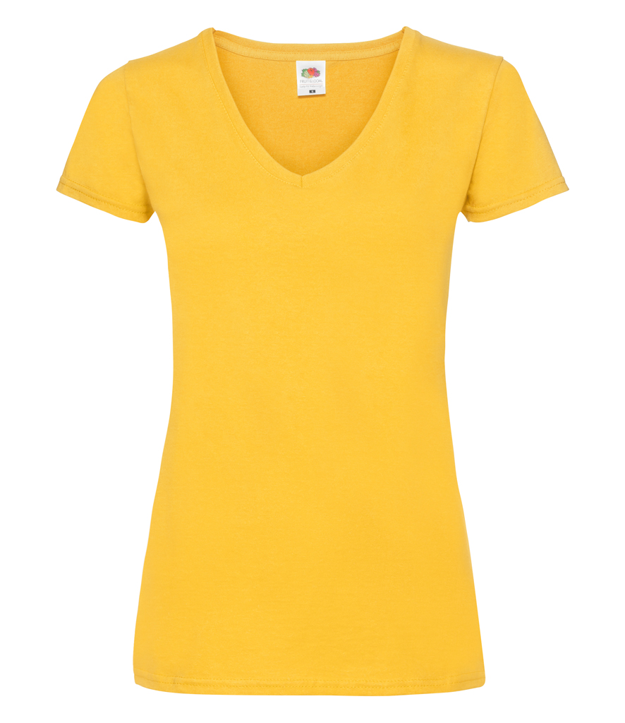 Fruit of the Loom Lady Fit Value V Neck T-Shirt - Workwear Giant