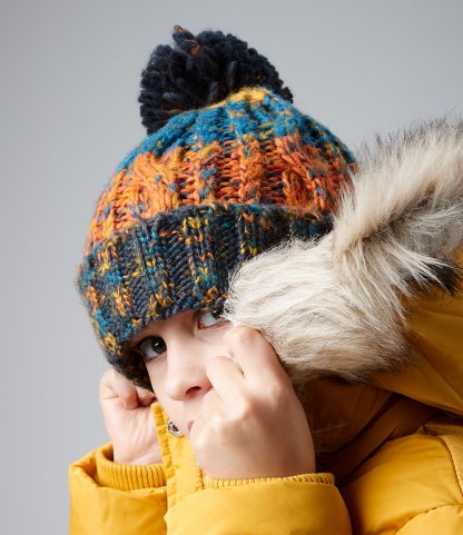 Beechfield Junior Corkscrew Pom Pom Beanie