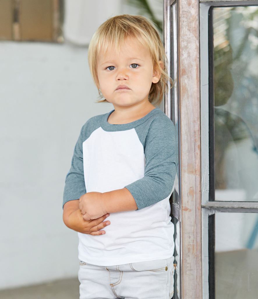 toddler black and white baseball tee