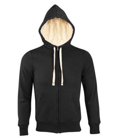 SOLS Sherpa Hooded Jacket Black XXL (10584 BLK XXL)