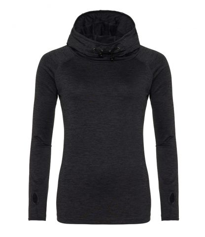 AWDIs Womens Cool Cowl Neck Top Blk slate melange XL (JC038 BME XL)