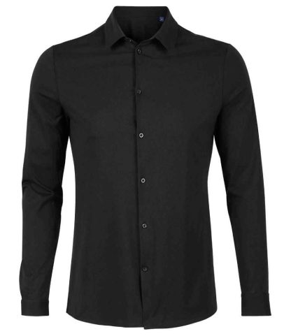 03198 DBK S - NEOBLU Balthazar Jersey Long Sleeve Shirt - Deep Black