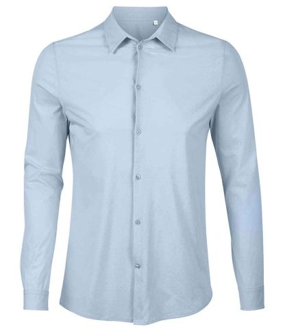03198 SFB S - NEOBLU Balthazar Jersey Long Sleeve Shirt - Soft Blue