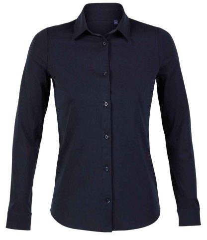 03199 NGT S - NEOBLU Ladies Balthazar Jersey Long Sleeve Shirt - Night Blue