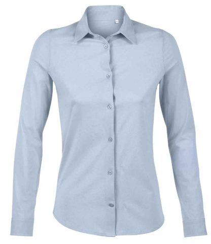 03199 SFB S - NEOBLU Ladies Balthazar Jersey Long Sleeve Shirt - Soft Blue