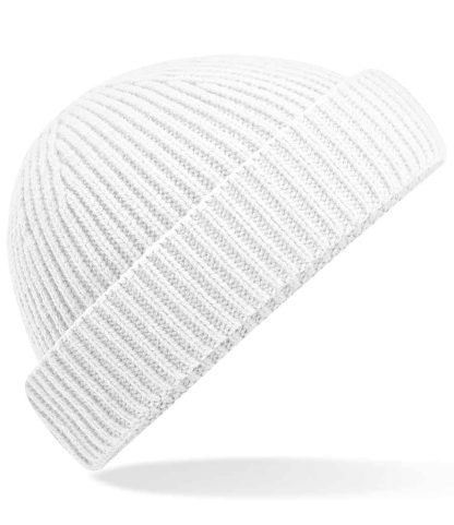 BB383R WHI ONE - Beechfield Recycled Harbour Beanie - White