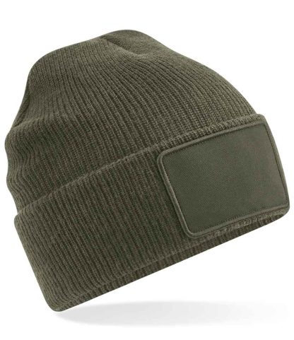 BB540 MGR ONE - Beechfield Removable Patch Thinsulate™ Beanie - Military Green