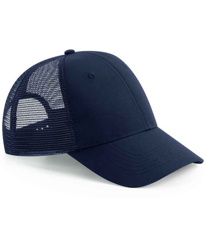 BB75R FNA ONE - Beechfield Recycled 6 Panel Snapback Trucker Cap - French Navy