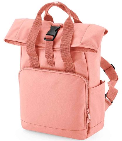 BG118S BLP ONE - BagBase Recycled Mini Twin Handle Roll-Top Backpack - Blush Pink