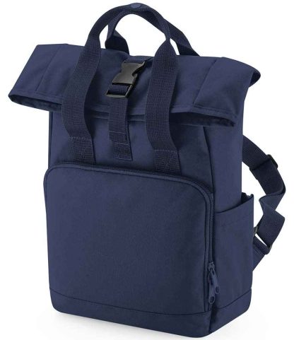 BG118S NVD ONE - BagBase Recycled Mini Twin Handle Roll-Top Backpack - Navy Dusk