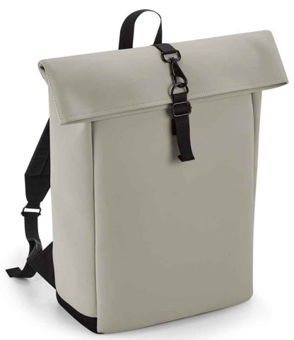 BG335 CLY ONE - BagBase Matte PU Roll-Top Backpack - Clay