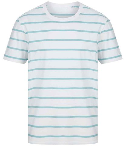 FR136 WH/DE XS - Front Row Striped T-Shirt - White/Duck Egg