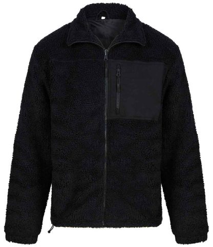 FR854 BLK M - Front Row Recycled Sherpa Fleece Jacket - Black