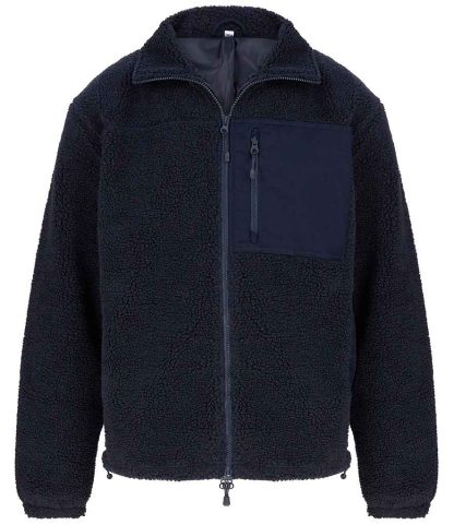 FR854 NAV XS - Front Row Recycled Sherpa Fleece Jacket - Navy