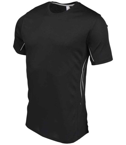 PA465 BK/SI S - Proact Contrast Sports T-Shirt - Black/Silver